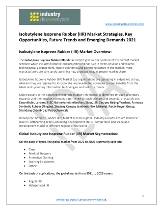 Isobutylene Isoprene Rubber (IIR) Market