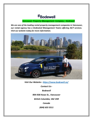 Vancouver Property Management Company | Bodewell