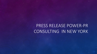 Press Release Power-PR Consulting  in new york