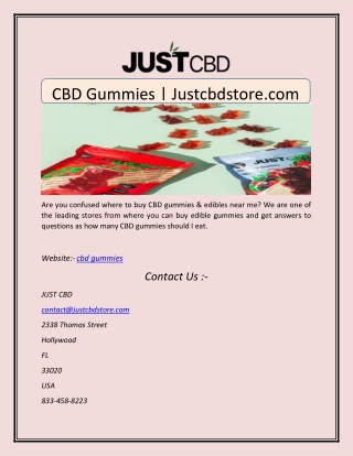 CBD Gummies | Justcbdstore.com