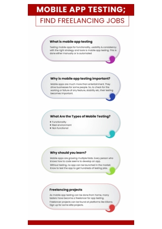 Mobile App Testing; Find Freelancing Jobs