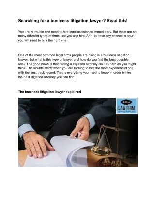 Searching for a business litigation lawyer