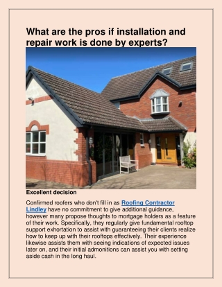 Get the best Roof Repairs in Lindley