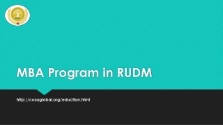 MBA Program in RUDM