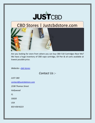 CBD Stores | Justcbdstore.com