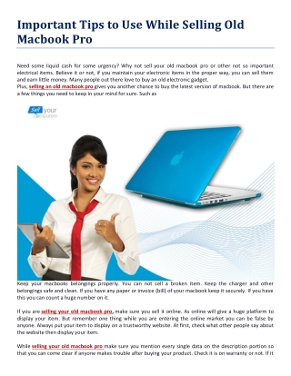 Important Tips to Use While Selling Old Macbook Pro