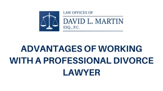 Advantages of working with a professional divorce lawyer