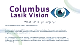 What is PRK Eye Surgery