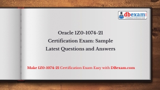 Oracle 1Z0-1074-21 Certification Exam: Sample Latest Questions and Answers