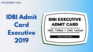 IDBI admit card executive 2019