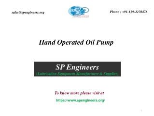 Hand Operated Oil Pump