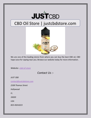 CBD Oil Store | justcbdstore.com