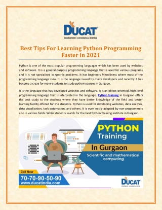 Get Advanced Training and Learn Python Programming More Faster