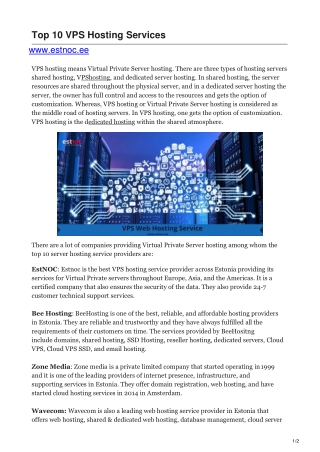 Top 10 VPS Hosting Services