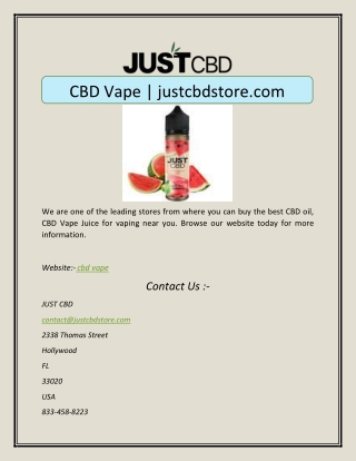 CBD Vape | justcbdstore.com