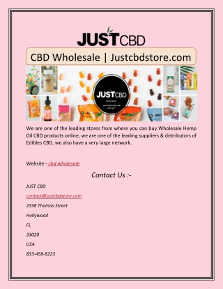 CBD Wholesale | Justcbdstore.com