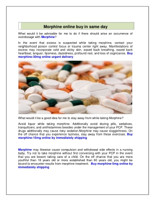 Morphine online buy in same day