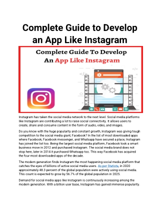 Instagram App Development