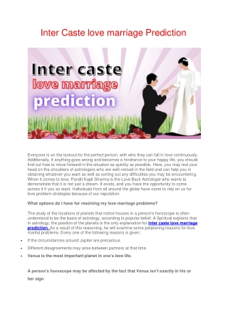 Inter Caste love marriage Prediction