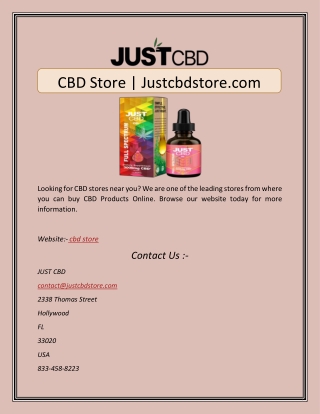 CBD Store | Justcbdstore.com