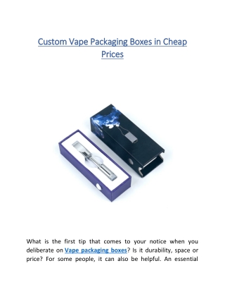 Vape packaging boxes