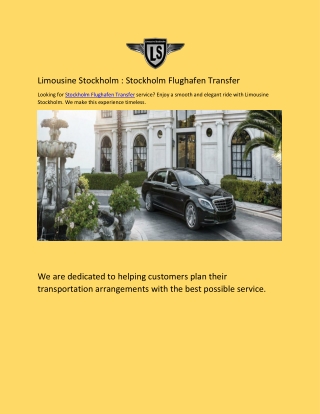 Limousine Stockholm : Stockholm Flughafen Transfer