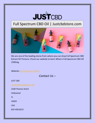 Full Spectrum CBD Oil | Justcbdstore.com