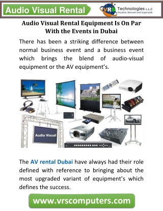 Audio Visual Rentals Is On Par With the Events in Dubai