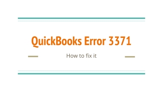 QuickBooks Error 3371