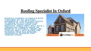Roofing Specialist In Oxford