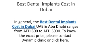 Best Dental Implants Cost in Dubai