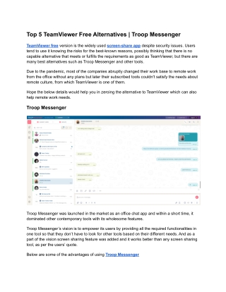 Top 5 TeamViewer Free Alternatives - Troop Messenger