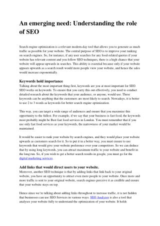 An emerging need_ Understanding the role of SEO external