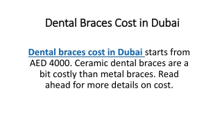 Dental Braces Cost in Dubai