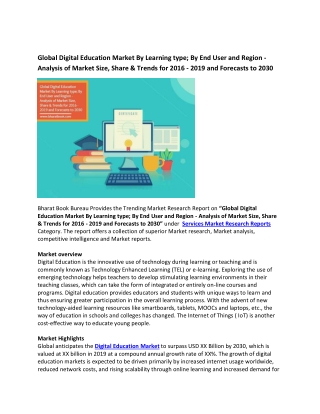 Global Digital Education Market Forecasts to 2030