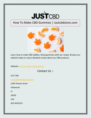 How To Make CBD Gummies | Justcbdstore.com