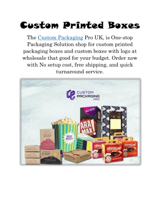 Custom Printed Boxes