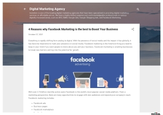 4 Reasons why Facebook Marketing is the best to Boost Your Business