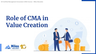 Role of CMA in Value Creation