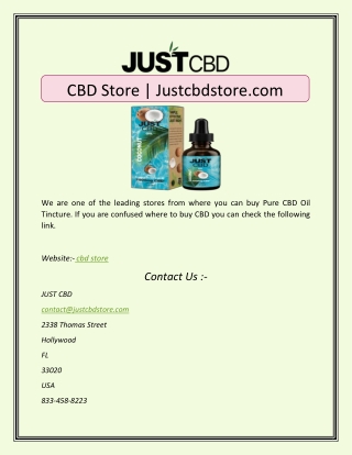 CBD Store | Justcbdstore.com