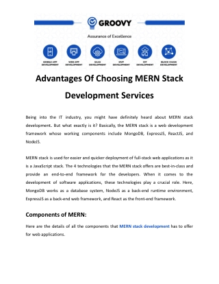Advantages Of Choosing MERN Stack Development Services