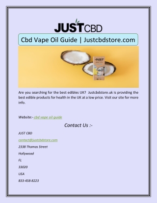 Cbd Vape Oil Guide | Justcbdstore.com
