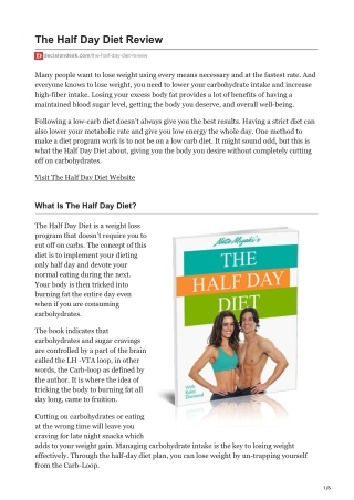 The Half Day Diet Review