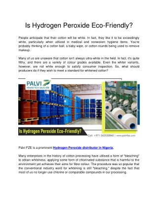 Palvi FZE - Is Hydrogen Peroxide Eco-Friendly-converted