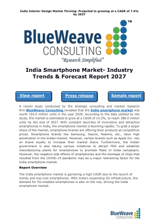 India Smartphone Market- Industry Trends & Forecast Report 2027