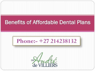 Benefits of Affordable Dental Plan