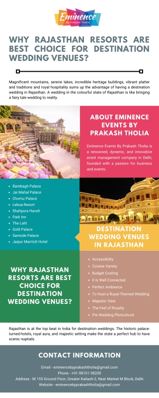 Why Rajasthan Resorts are Best Choice for Destination Wedding Venues?