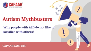 Autism Mythbusters by CAPAAR - Best Autism Centres in Bangalore