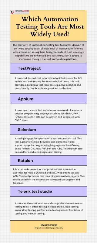 Which Automation Testing Tools Are Most Widely Used