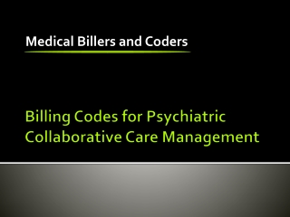 Billing Codes for Psychiatric Collaborative Care Management